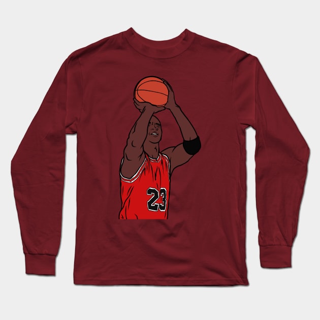 Michael Jordan Eyes Closed Free Throw Long Sleeve T-Shirt by rattraptees